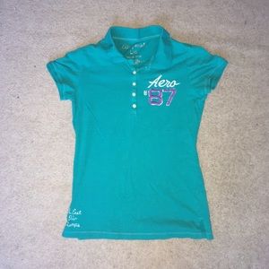 Aeropostale Teal Polo Shirt